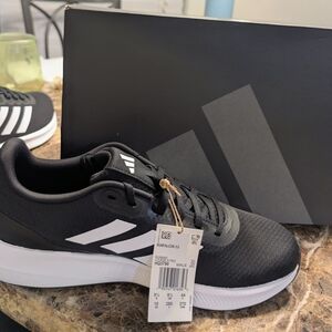 Adidas Men's Black and White Running Sneakers